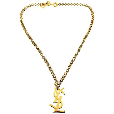 western-style chain necklace in brass ysl|YSL necklace.